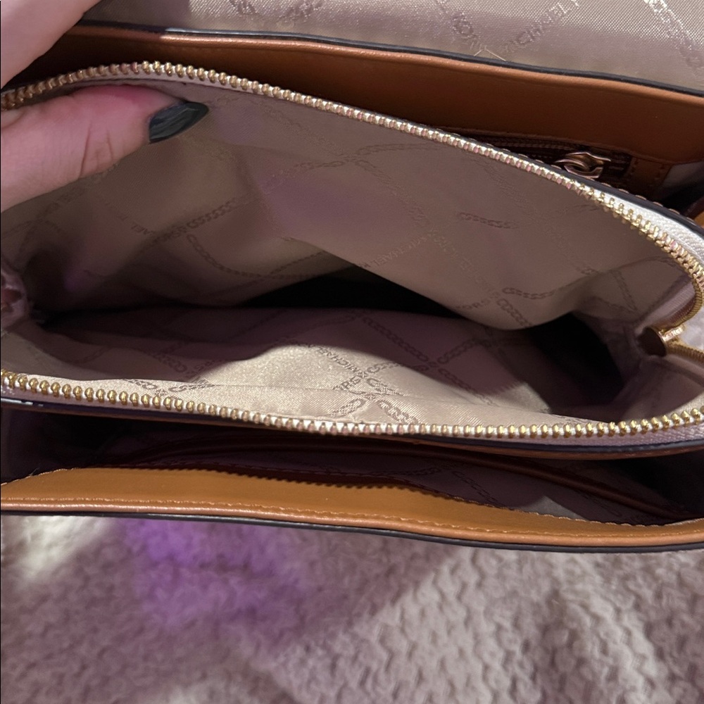 Michael Kors Cream and Tan Logo Backpack - Picture 4 of 5